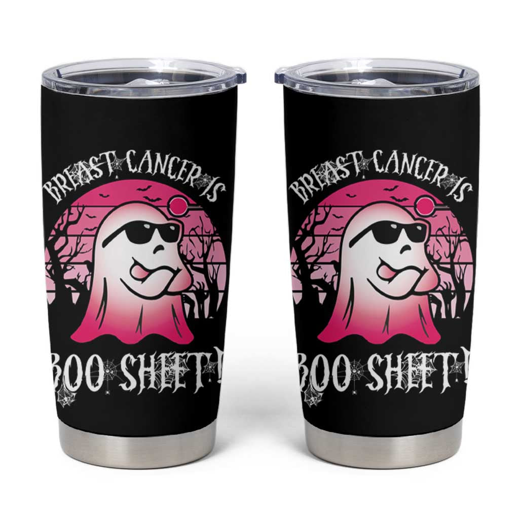 Breast Cancer Is Boo Sheet Tumbler Cup Halloween Pink Ghost - Wonder Print Shop