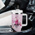 Pink Ghost Halloween Tumbler With Handle Funny Breast Cancer Ribbon - Wonder Print Shop