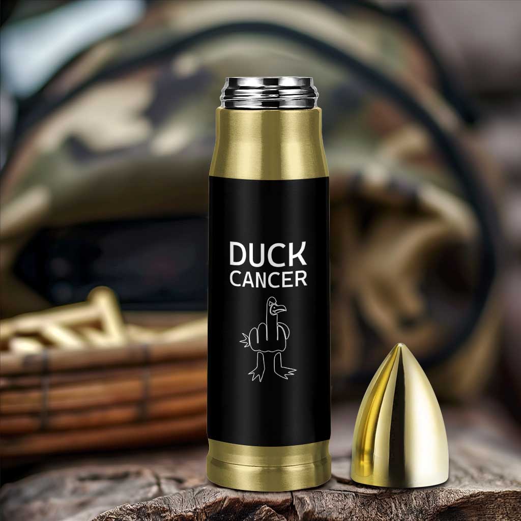Funny Cancer Fighter Bullet Tumbler Middle Finger Duck Cancer You Picked The Wrong Bitch Chemo Patient Gift