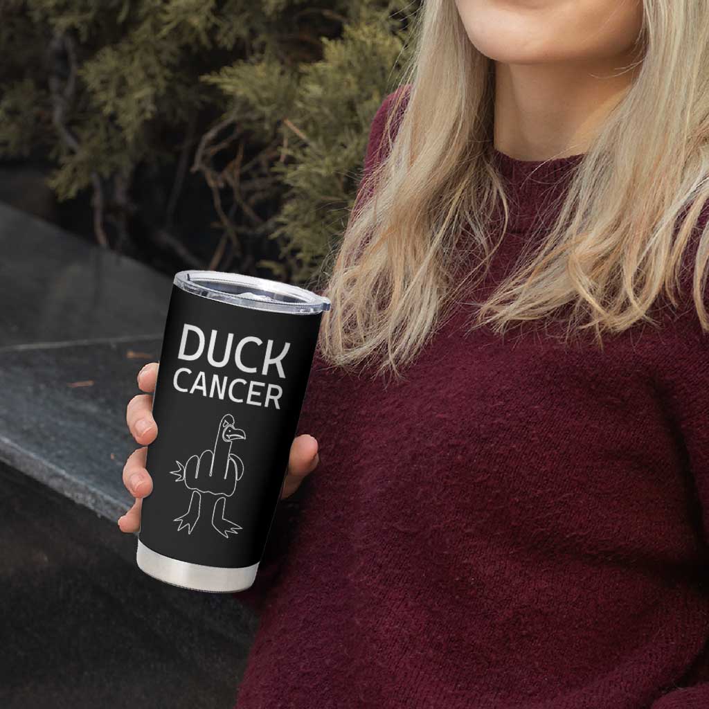 Funny Cancer Fighter Tumbler Cup Middle Finger Duck Cancer You Picked The Wrong Bitch Chemo Patient Gift