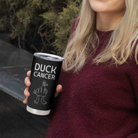 Funny Cancer Fighter Tumbler Cup Middle Finger Duck Cancer You Picked The Wrong Bitch Chemo Patient Gift