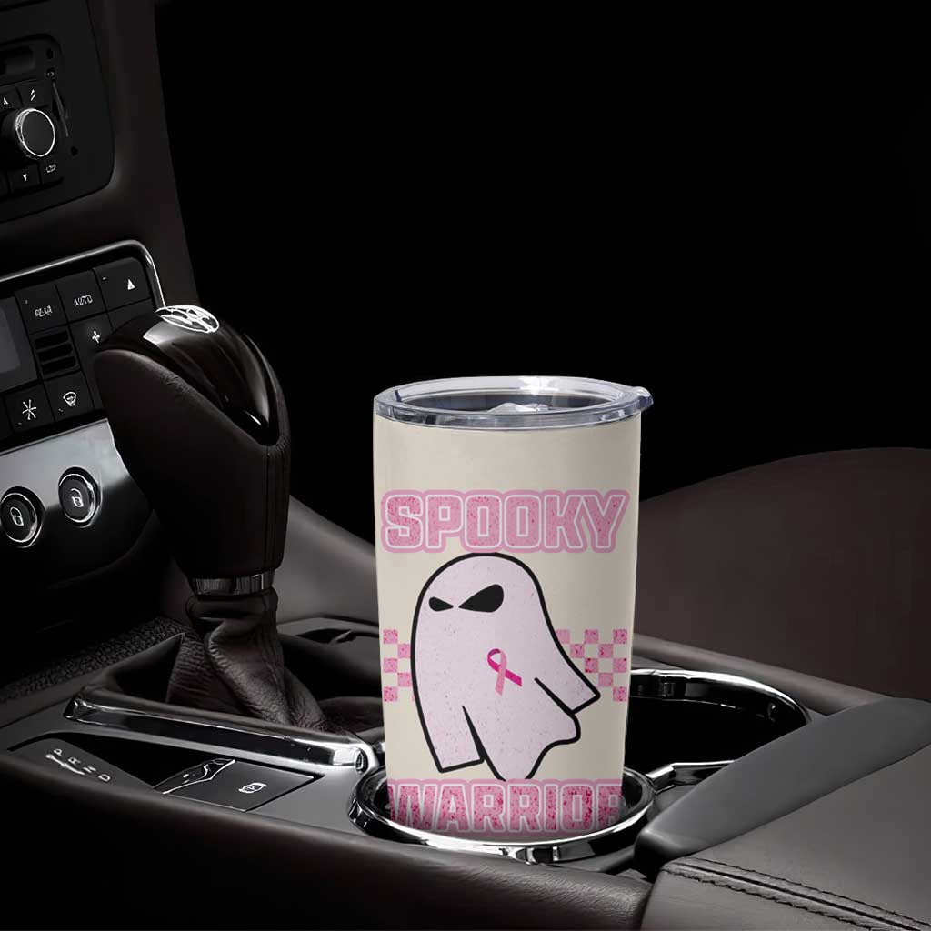 Breast Cancer Awareness Tumbler Cup Pink Ribbon Boojee Halloween Spooky Warriror - Wonder Print Shop