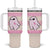 Breast Cancer Awareness Tumbler With Handle Pink Ribbon Boojee Halloween Spooky Warriror - Wonder Print Shop