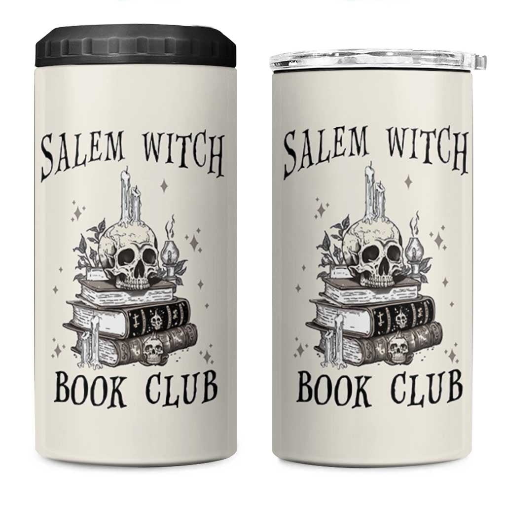 Salem Book Club 4 in 1 Can Cooler Tumbler Retro Witch Vibes Book Lovers