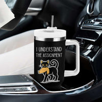 Subtle FDT Black Cat Meme Tumbler With Handle I Understand The Assignment