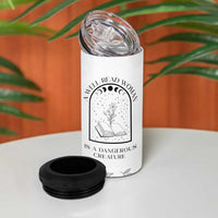 Book Lover 4 in 1 Can Cooler Tumbler Floral Library A Well Read Woman Is A Dangerous Creature