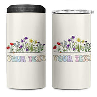 Personalized Wildflower Floral 4 in 1 Can Cooler Tumbler Custom Name Birthday Gifts For Her Mothers Day