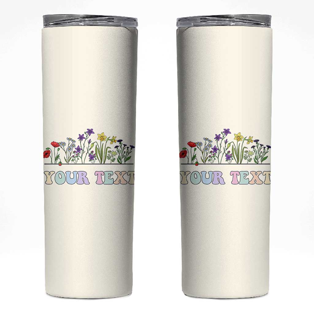 Personalized Wildflower Floral Skinny Tumbler Custom Name Birthday Gifts For Her Mothers Day