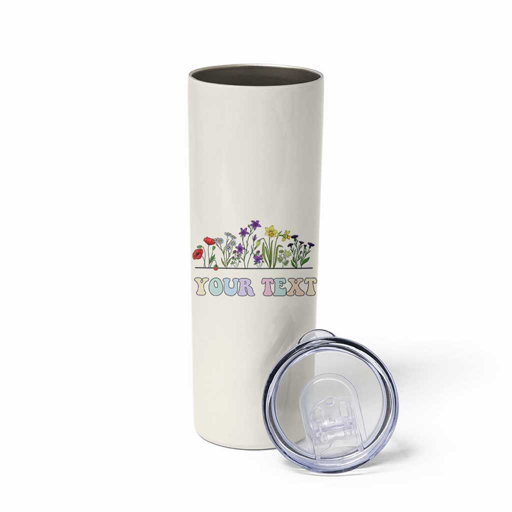 Personalized Wildflower Floral Skinny Tumbler Custom Name Birthday Gifts For Her Mothers Day
