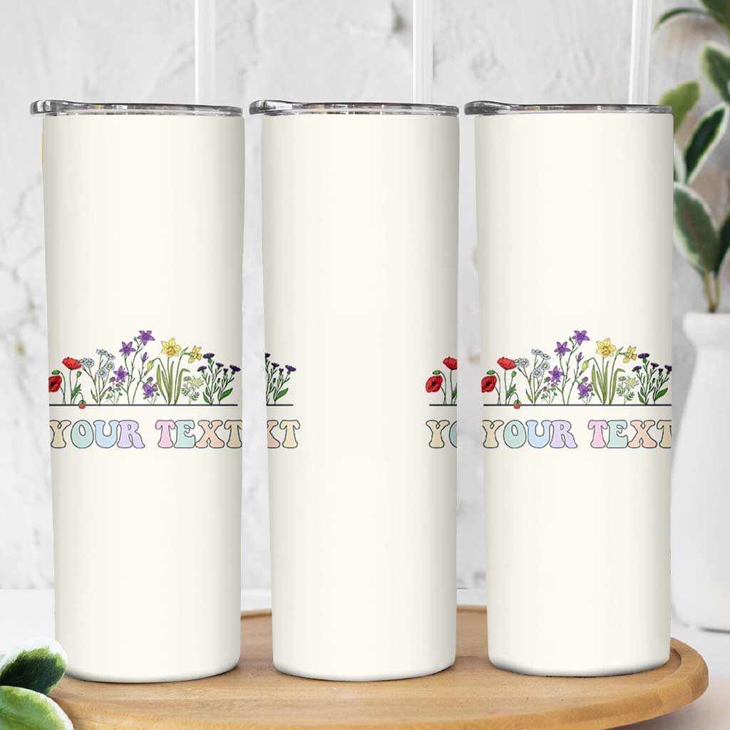 Personalized Wildflower Floral Skinny Tumbler Custom Name Birthday Gifts For Her Mothers Day