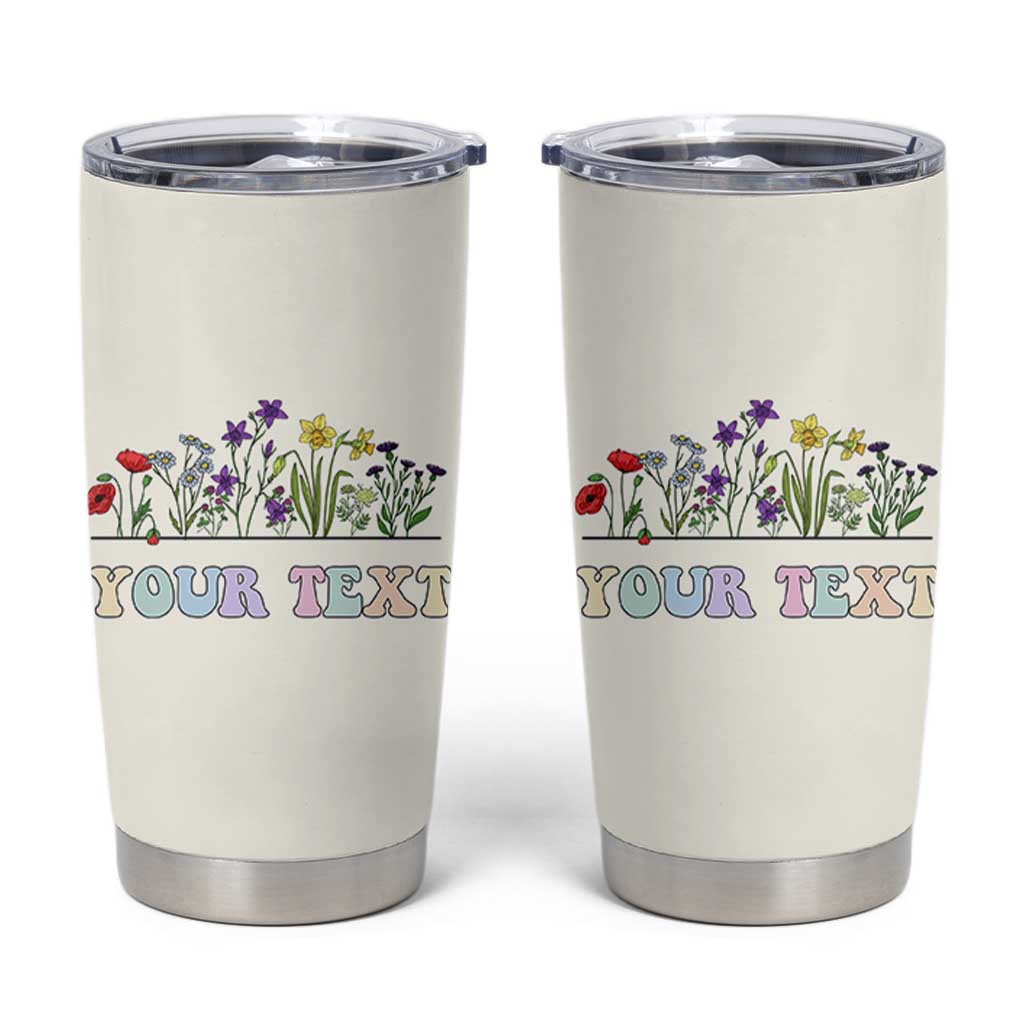 Personalized Wildflower Floral Tumbler Cup Custom Name Birthday Gifts For Her Mothers Day