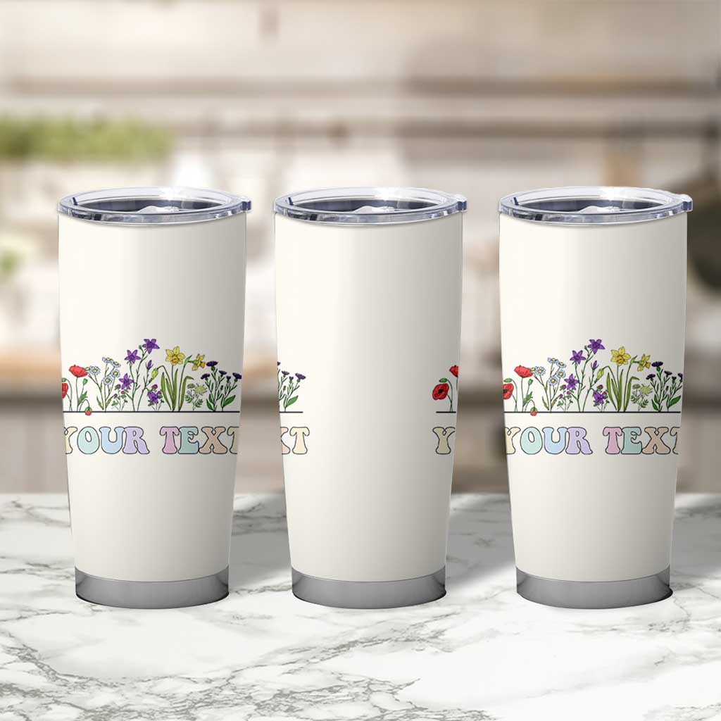 Personalized Wildflower Floral Tumbler Cup Custom Name Birthday Gifts For Her Mothers Day