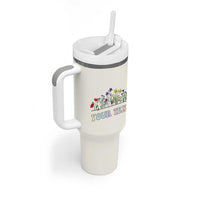 Personalized Wildflower Floral Tumbler With Handle Custom Name Birthday Gifts For Her Mothers Day