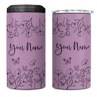 Personalized Wildflower Floral 4 in 1 Can Cooler Tumbler Custom Name Gifts For Her Mothers Day Gift