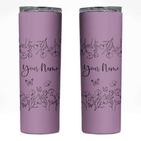Personalized Wildflower Floral Skinny Tumbler Custom Name Gifts For Her Mothers Day Gift