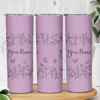 Personalized Wildflower Floral Skinny Tumbler Custom Name Gifts For Her Mothers Day Gift