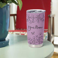 Personalized Wildflower Floral Tumbler Cup Custom Name Gifts For Her Mothers Day Gift