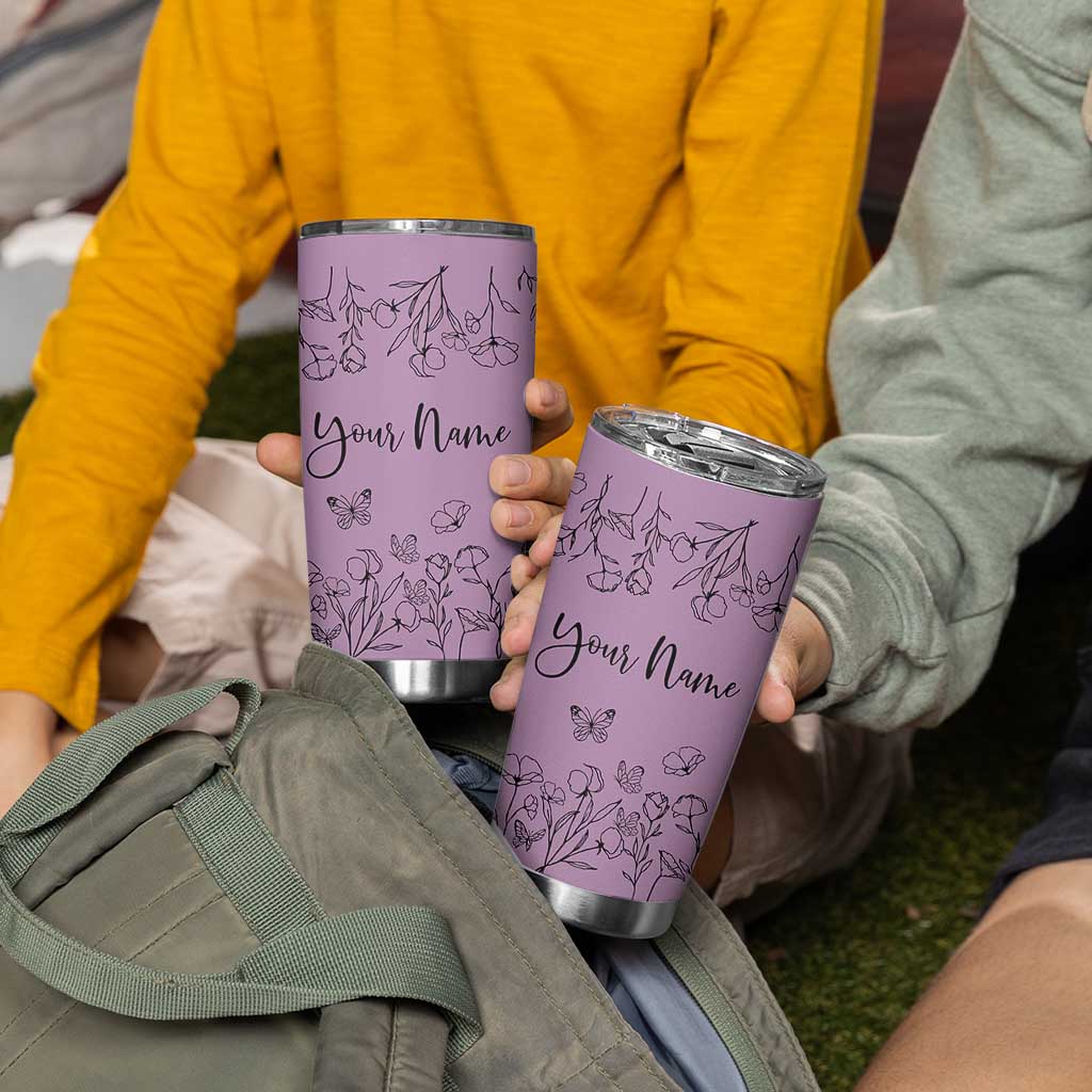 Personalized Wildflower Floral Tumbler Cup Custom Name Gifts For Her Mothers Day Gift