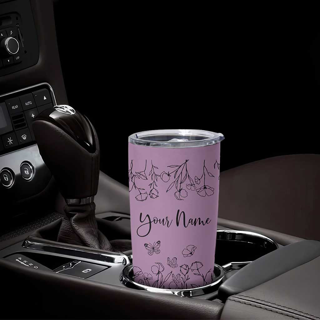 Personalized Wildflower Floral Tumbler Cup Custom Name Gifts For Her Mothers Day Gift