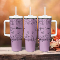 Personalized Wildflower Floral Tumbler With Handle Custom Name Gifts For Her Mothers Day Gift
