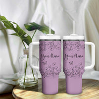 Personalized Wildflower Floral Tumbler With Handle Custom Name Gifts For Her Mothers Day Gift
