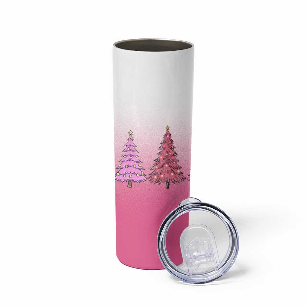 Pink Christmas Skinny Tumbler Xmas Trees Pinkmas Gift For Her - Wonder Print Shop