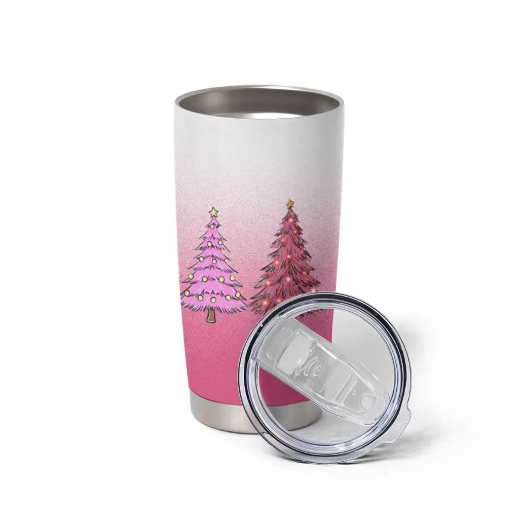 Pink Christmas Tumbler Cup Xmas Trees Pinkmas Gift For Her - Wonder Print Shop