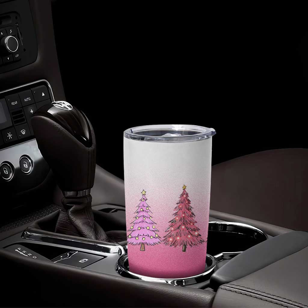 Pink Christmas Tumbler Cup Xmas Trees Pinkmas Gift For Her - Wonder Print Shop