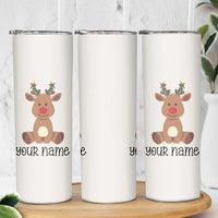 Personalized Christmas Skinny Tumbler Reindeer Hot Chocolate Mug Xmas Gifts for Kids - Wonder Print Shop