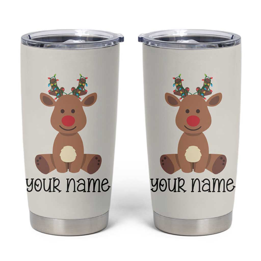 Personalized Christmas Tumbler Cup Reindeer Hot Chocolate Mug Xmas Gifts for Kids - Wonder Print Shop