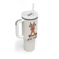 Personalized Christmas Tumbler With Handle Reindeer Hot Chocolate Mug Xmas Gifts for Kids - Wonder Print Shop