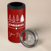 Personalized Christmas 4 in 1 Can Cooler Tumbler Custom Name Xmas Tree Gifts for Mom Her Coworkers - Wonder Print Shop