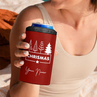 Personalized Christmas 4 in 1 Can Cooler Tumbler Custom Name Xmas Tree Gifts for Mom Her Coworkers - Wonder Print Shop