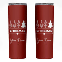 Personalized Christmas Skinny Tumbler Custom Name Xmas Tree Gifts for Mom Her Coworkers - Wonder Print Shop