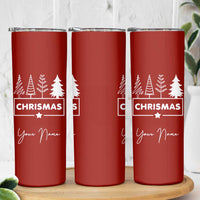 Personalized Christmas Skinny Tumbler Custom Name Xmas Tree Gifts for Mom Her Coworkers - Wonder Print Shop