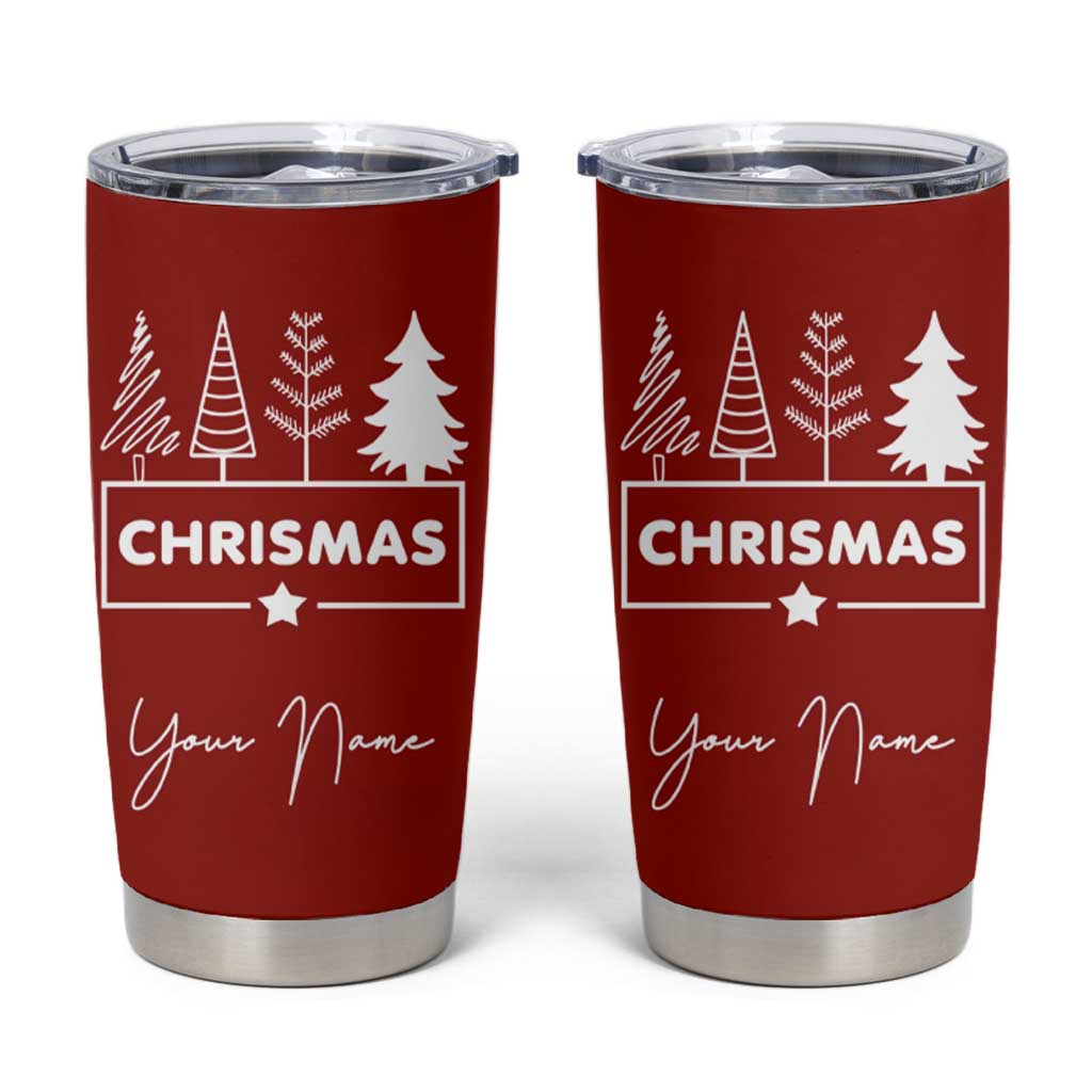 Personalized Christmas Tumbler Cup Custom Name Xmas Tree Gifts for Mom Her Coworkers - Wonder Print Shop