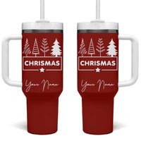 Personalized Christmas Tumbler With Handle Custom Name Xmas Tree Gifts for Mom Her Coworkers - Wonder Print Shop