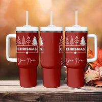 Personalized Christmas Tumbler With Handle Custom Name Xmas Tree Gifts for Mom Her Coworkers - Wonder Print Shop
