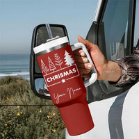 Personalized Christmas Tumbler With Handle Custom Name Xmas Tree Gifts for Mom Her Coworkers - Wonder Print Shop