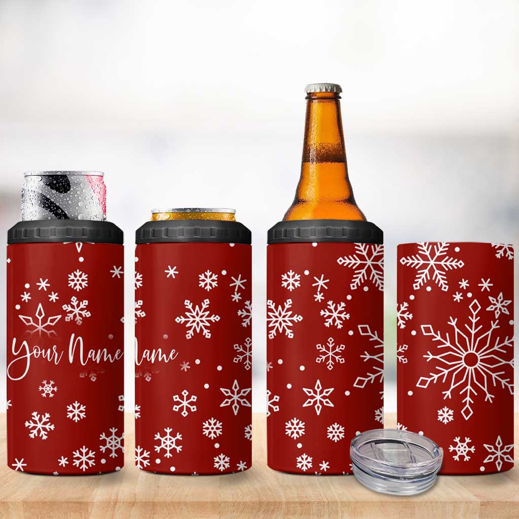 Personalized Christmas 4 in 1 Can Cooler Tumbler Custom Name Xmas Gifts for Mom Her Coworkers - Wonder Print Shop