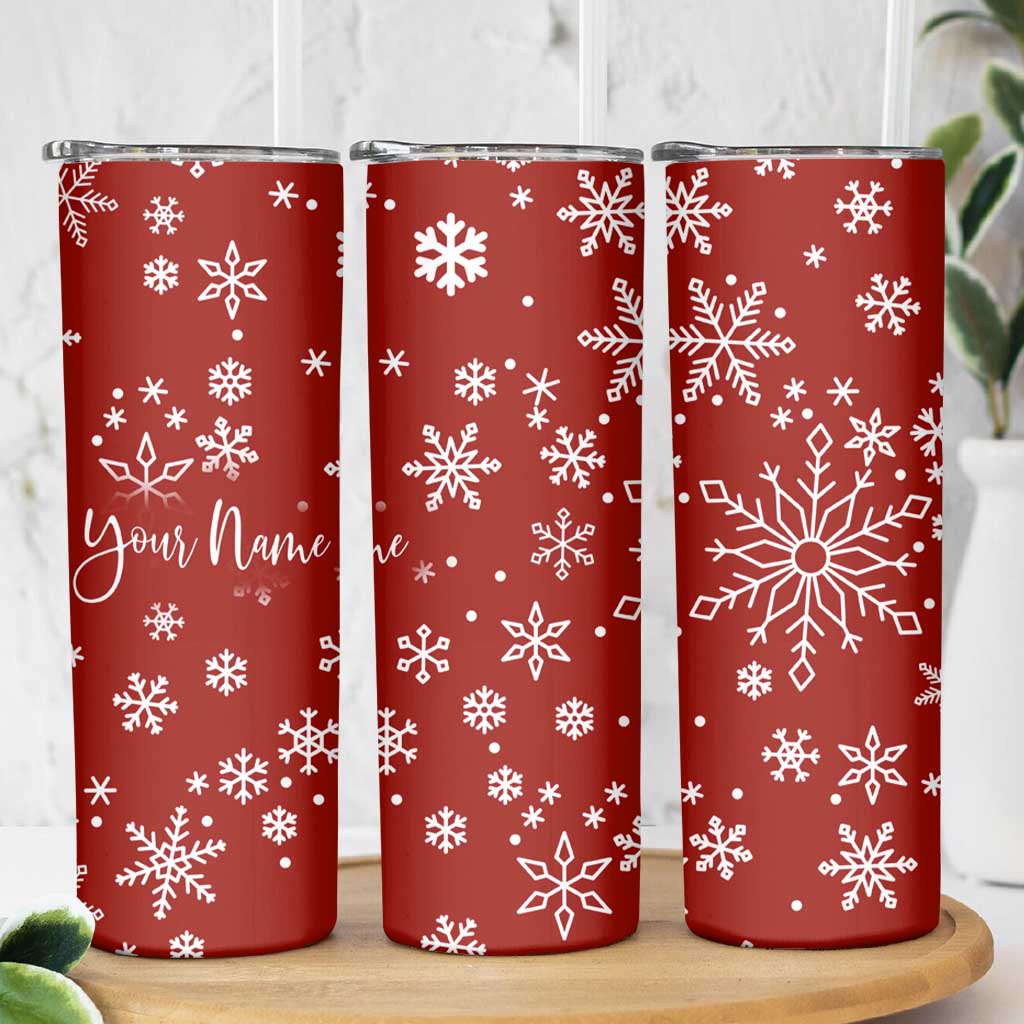 Personalized Christmas Skinny Tumbler Custom Name Xmas Gifts for Mom Her Coworkers - Wonder Print Shop