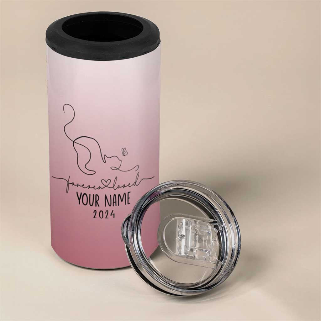 Personalized Cat Memorial 4 in 1 Can Cooler Tumbler Custom Name Cat Loss Gift - Wonder Print Shop