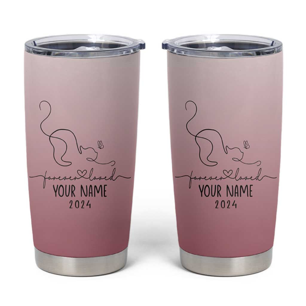 Personalized Cat Memorial Tumbler Cup Custom Name Cat Loss Gift - Wonder Print Shop