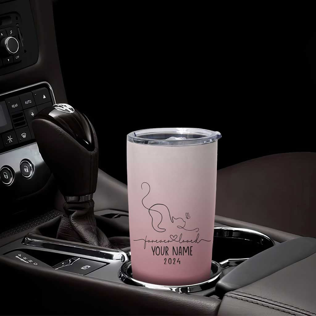 Personalized Cat Memorial Tumbler Cup Custom Name Cat Loss Gift - Wonder Print Shop