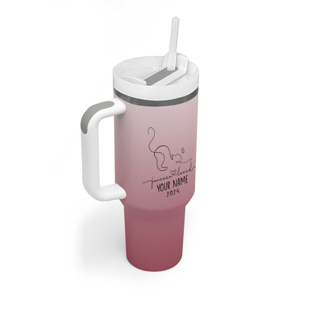 Personalized Cat Memorial Tumbler With Handle Custom Name Cat Loss Gift - Wonder Print Shop