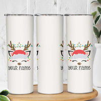 Personalized Christmas Skinny Tumbler Custom Name Xmas Gift For Kids Boys Family Matching Set Reindeer - Wonder Print Shop