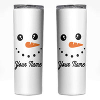Personalized Christmas Skinny Tumbler Custom Name Xmas Gift Snowman Face Family Matching Set - Wonder Print Shop