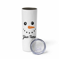 Personalized Christmas Skinny Tumbler Custom Name Xmas Gift Snowman Face Family Matching Set - Wonder Print Shop