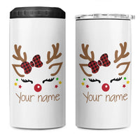 Personalized Christmas 4 in 1 Can Cooler Tumbler Custom Name Xmas Gift For Kids Girls Face Family Matching Set - Wonder Print Shop