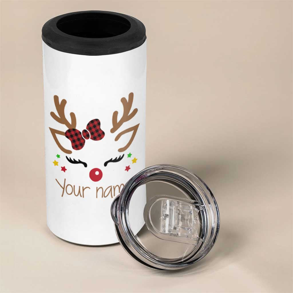 Personalized Christmas 4 in 1 Can Cooler Tumbler Custom Name Xmas Gift For Kids Girls Face Family Matching Set - Wonder Print Shop